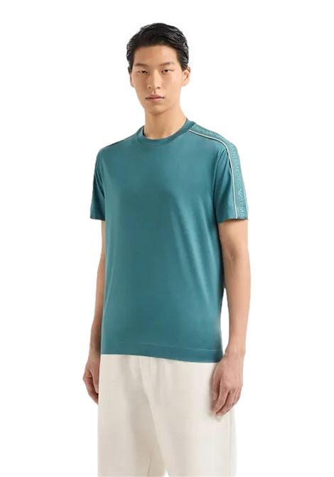 Lyocell-blend jersey T-shirt with embossed ASV logo tape EMPORIO ARMANI | T-shirt | 3D1TD3 1JUVZ0779